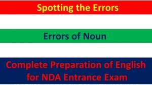 Spotting the Errors - Errors of Noun